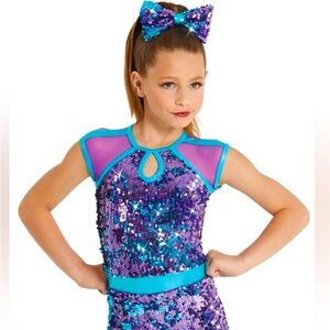 Weissman SC purple/blue sequin dance costume